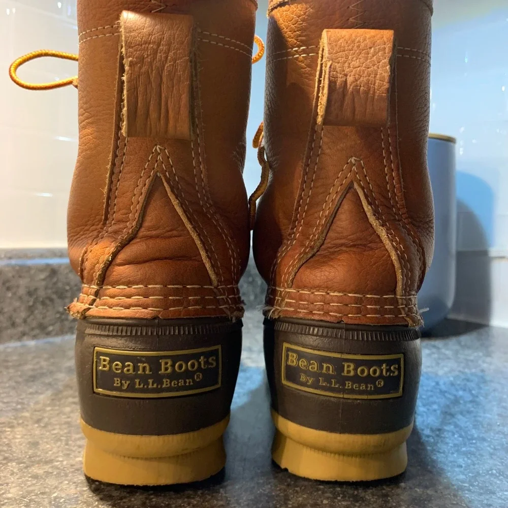 L.L. Bean Shearling Lined Duck Boots Size 6 M Leather Waterproof Gorpcore Preppy
